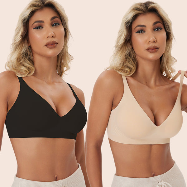 Deep V-neck Seamless Wireless Everyday Bra