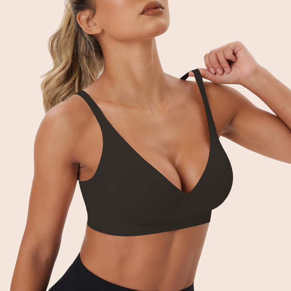 Deep V-neck Seamless Wireless Everyday Bra