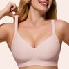 Womens Soft Comfortable No Underwire Bras V Neck Seamless Push Up Bralettes Full Coverage Tshirt Brassiere