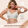 Womens Soft Comfortable No Underwire Bras V Neck Seamless Push Up Bralettes Full Coverage Tshirt Brassiere