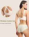 Wavy Seamless V Neck Lace Floral Bra