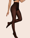 Women Fleece Lined Leggings Sheer Fake Translucent Pantyhose Thermal High Waisted Footed Opaque Tights