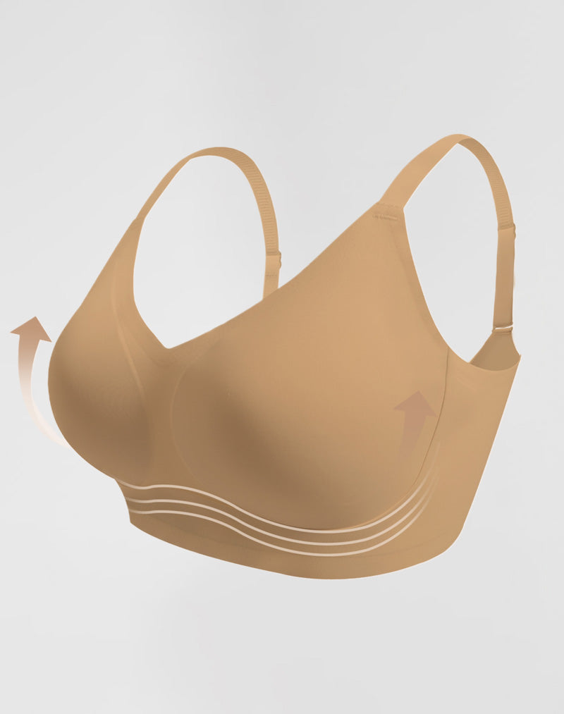 Plus Size V-Neck Seamless Push Up Bra