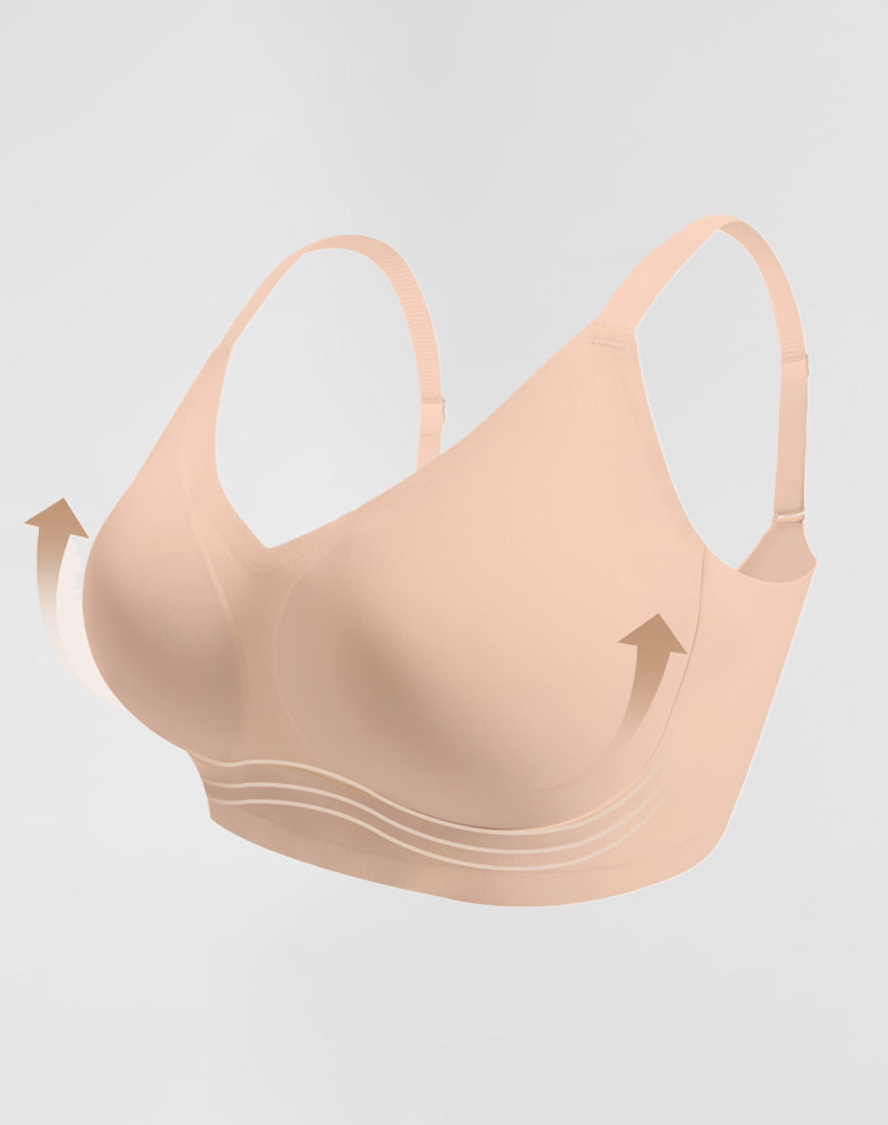 Plus Size V-Neck Seamless Push Up Bra