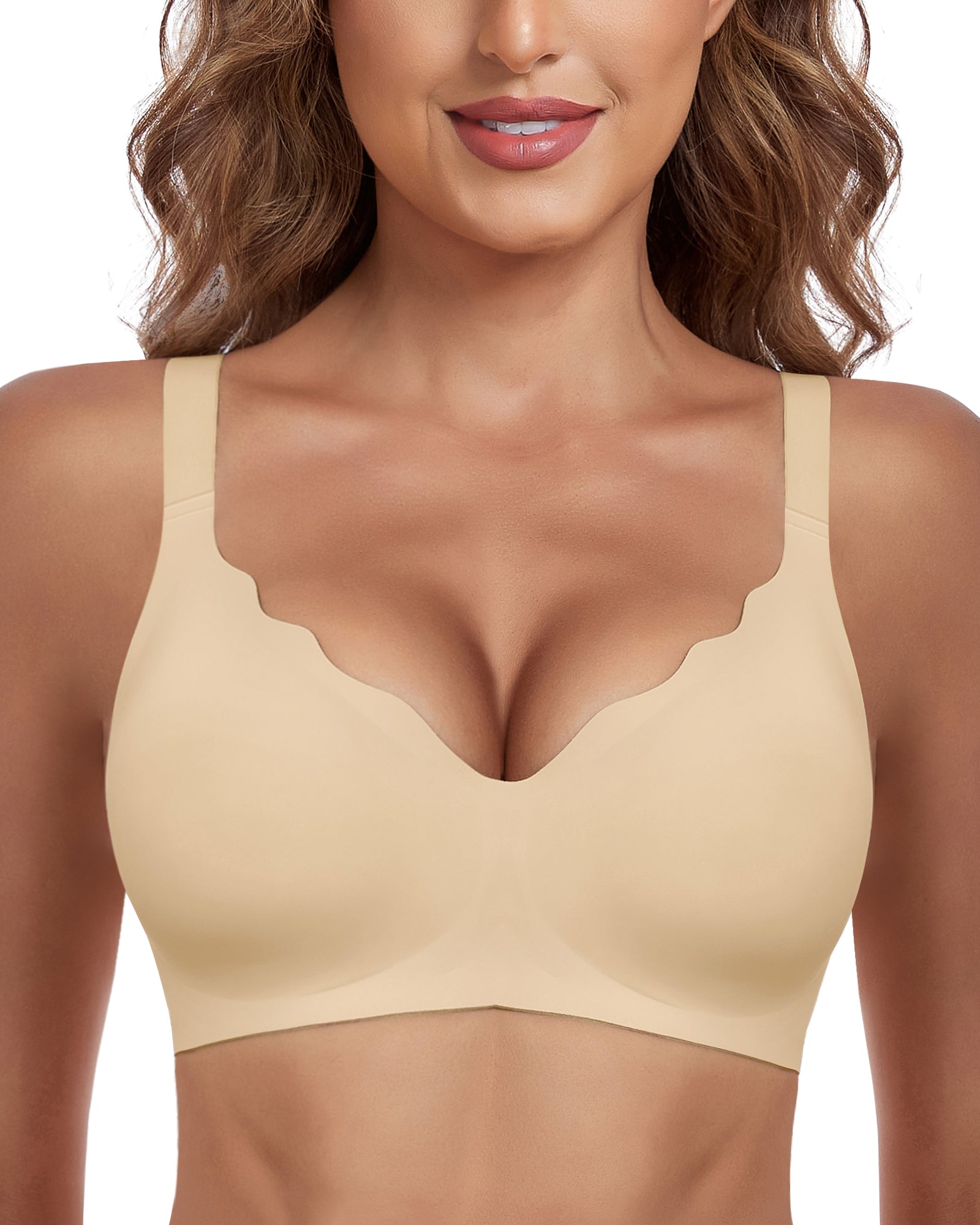 Push Up Deep V Scalloped Bra