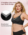 Mesh V Neck Soft Seamless Bras