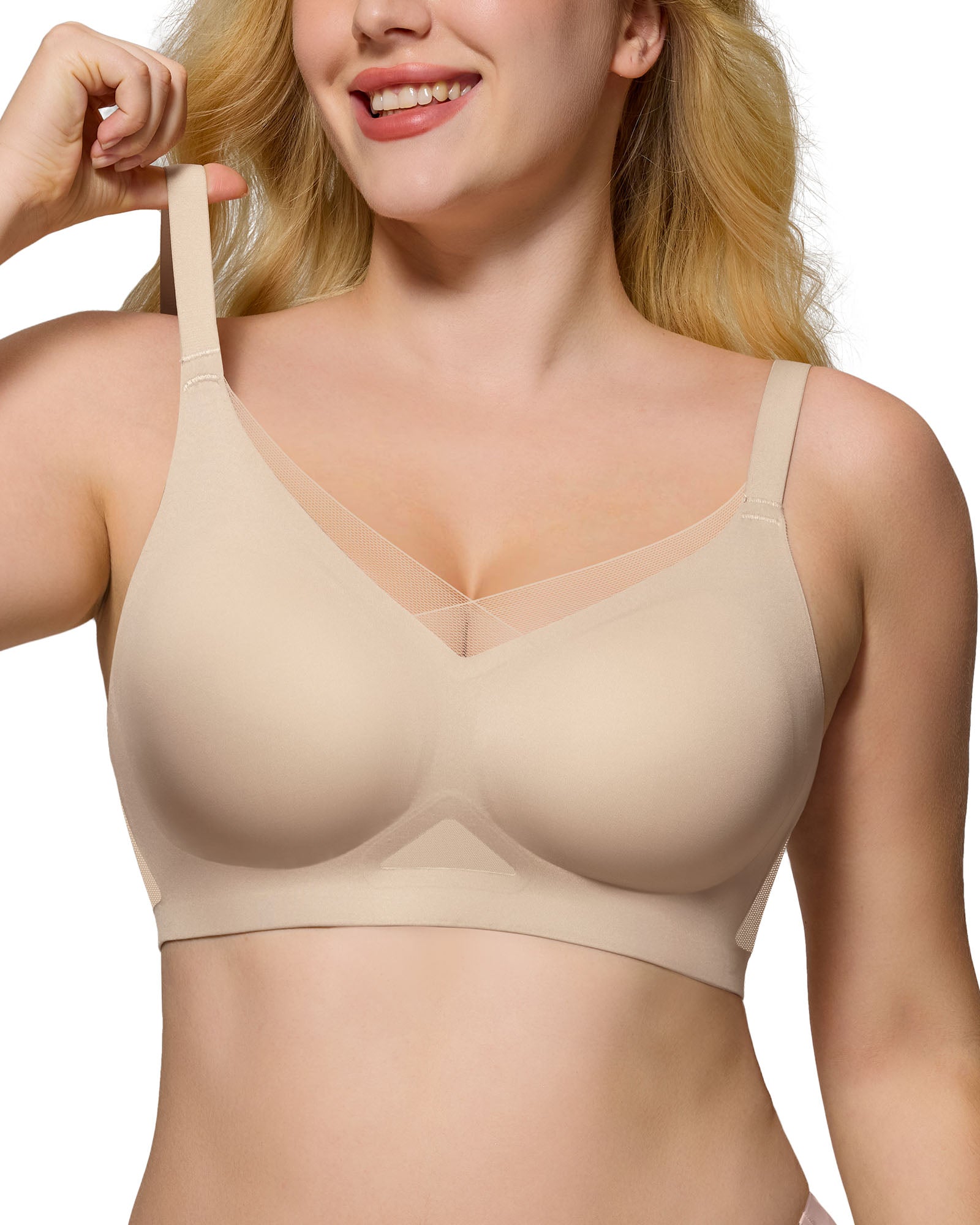 Mesh V Neck Soft Seamless Bras