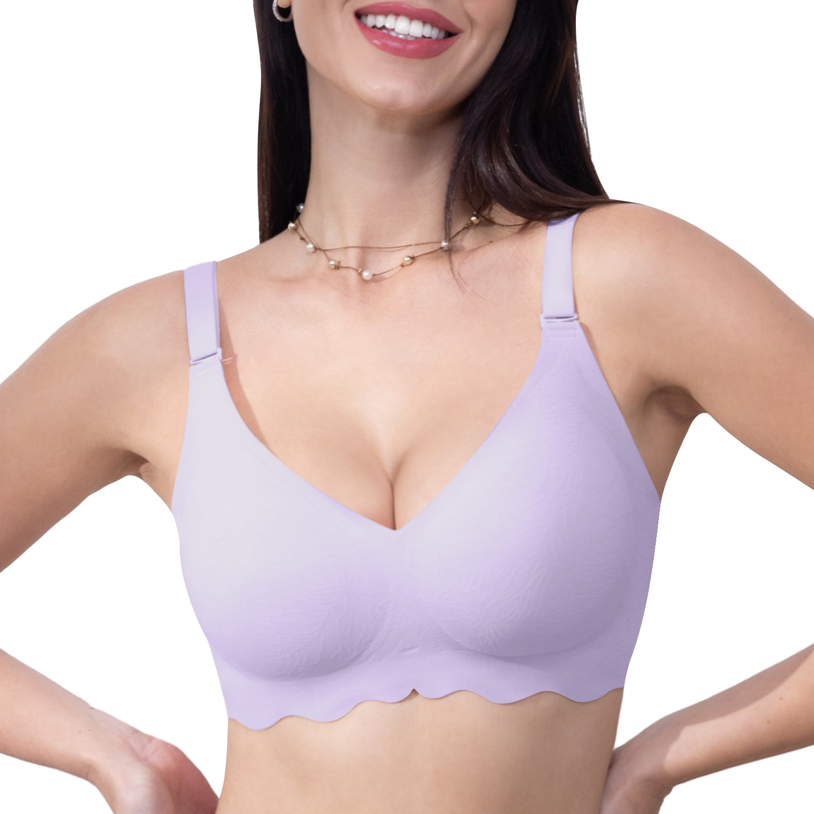 Women's Lace Seamless Push-Up Bra Wireless Soft Full Coverage Bra