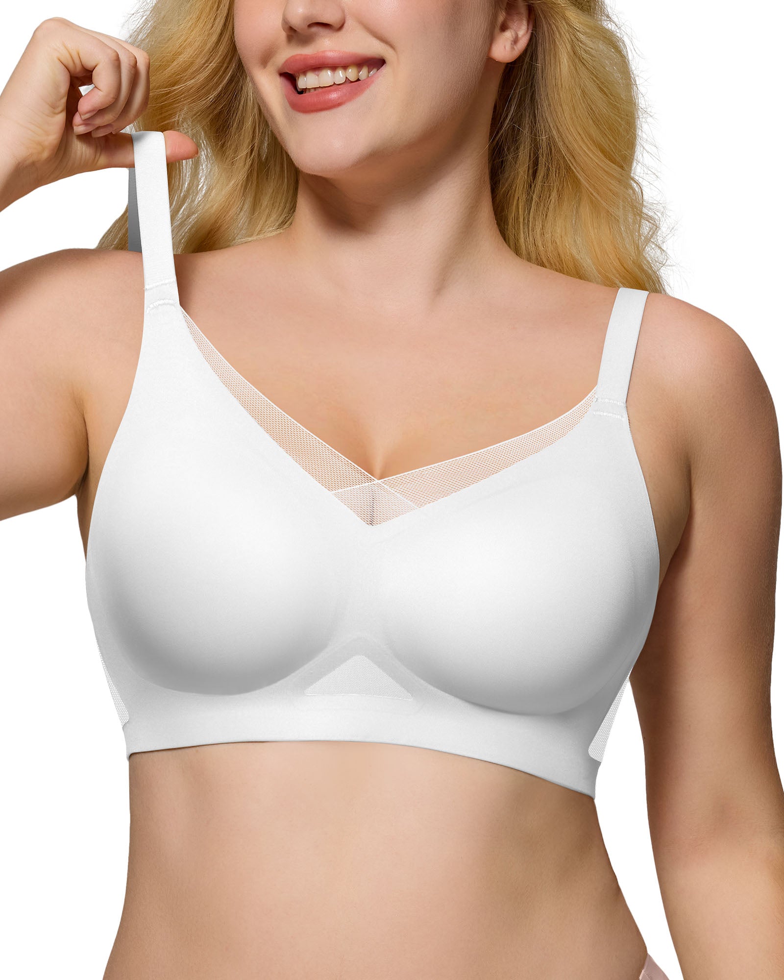Mesh V Neck Soft Seamless Bras