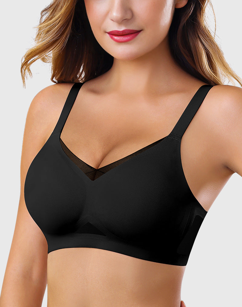 Mesh V Neck Soft Seamless Bras