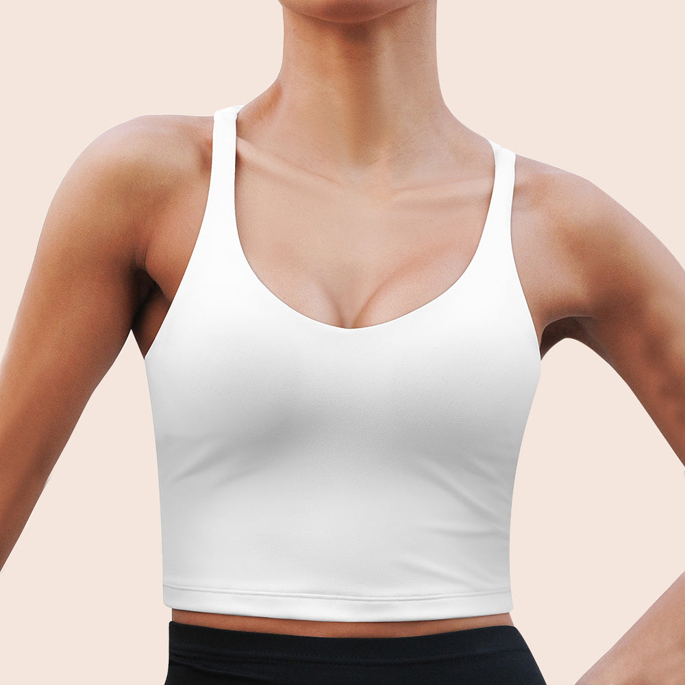 U-neck Crossover Back Sports Bra