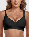 Wireless Deep V Scalloped Push Up Bra