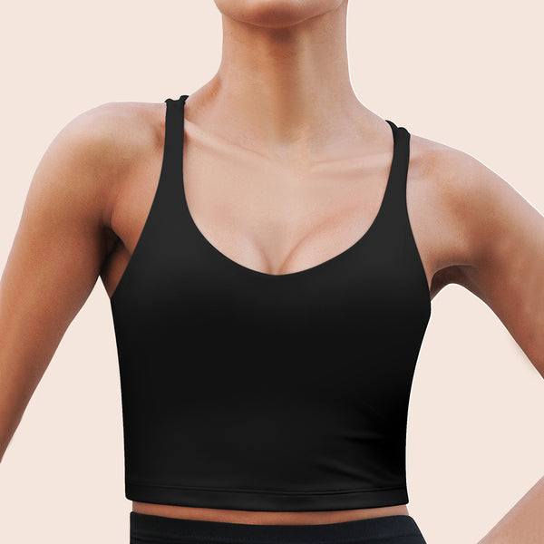 U-neck Crossover Back Sports Bra