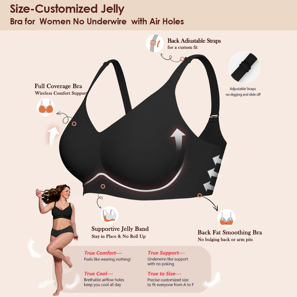 As Fairy Bras for Women Wireless Jelly No Underwire Full Coverage Seamless Comfortable Breathable Bra