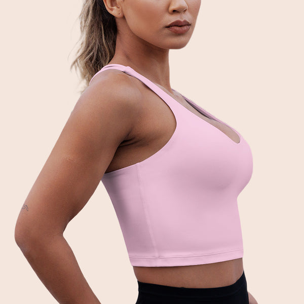 U-neck Crossover Back Sports Bra