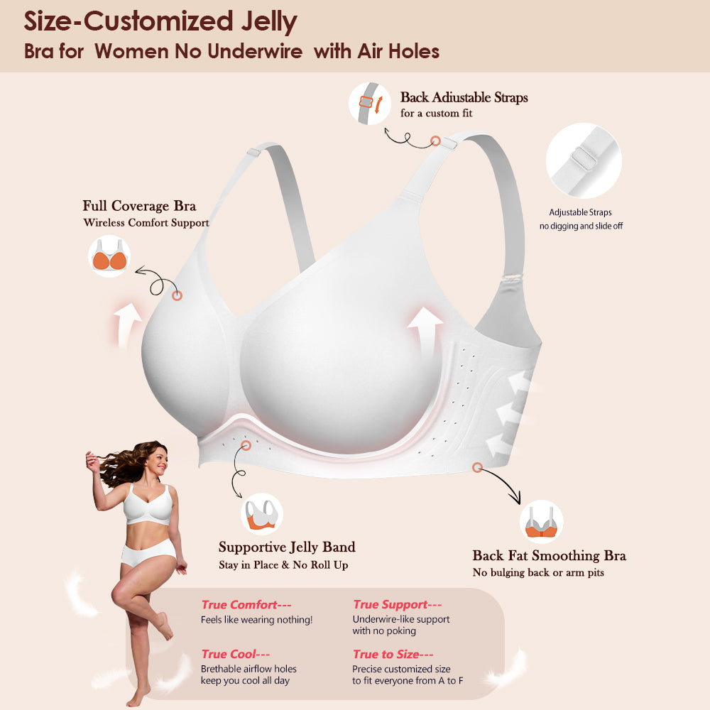 As Fairy Bras for Women Wireless Jelly No Underwire Full Coverage Seamless Comfortable Breathable Bra