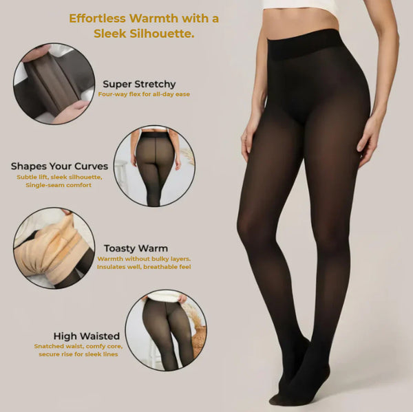 Sheer-Look Fleece Tights