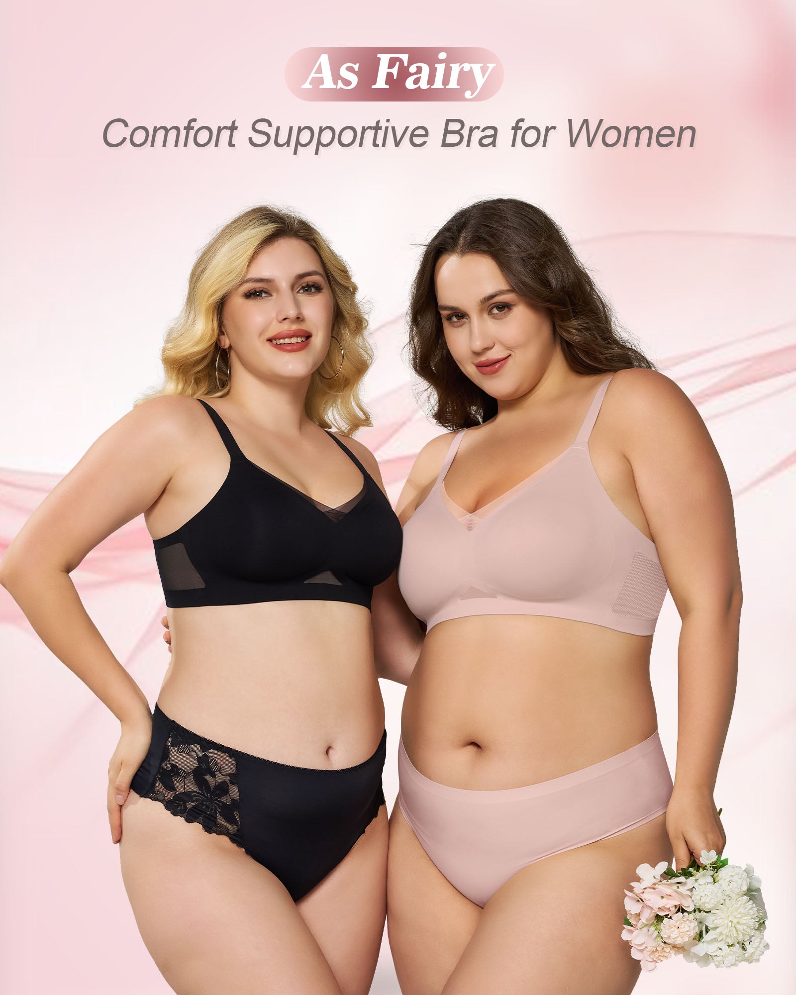 Mesh V Neck Soft Seamless Bras