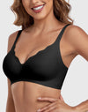 Wireless Deep V Scalloped Push Up Bra