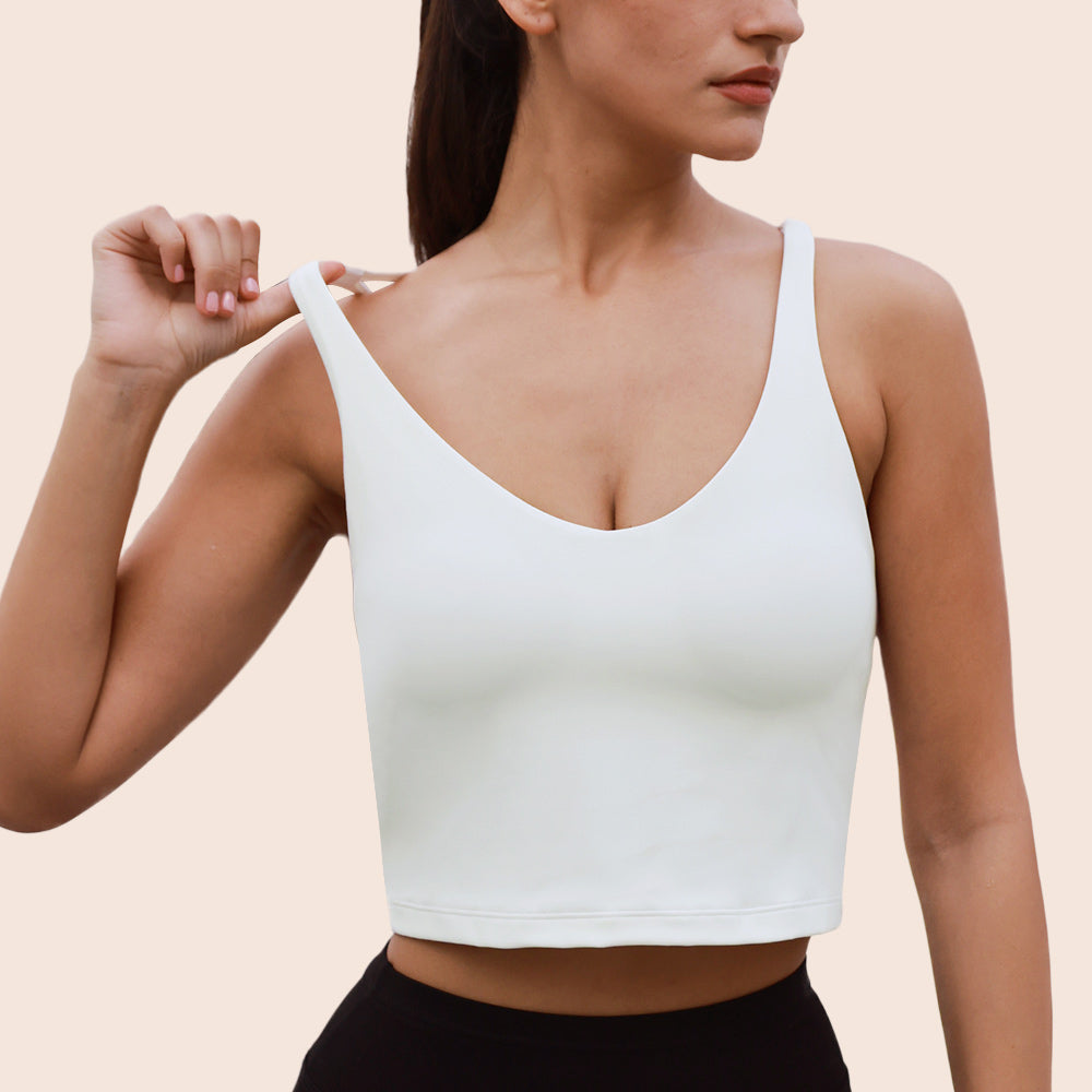 U-neck Crossover Back Sports Bra