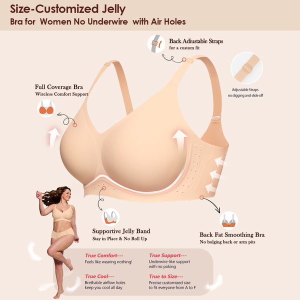 As Fairy Bras for Women Wireless Jelly No Underwire Full Coverage Seamless Comfortable Breathable Bra