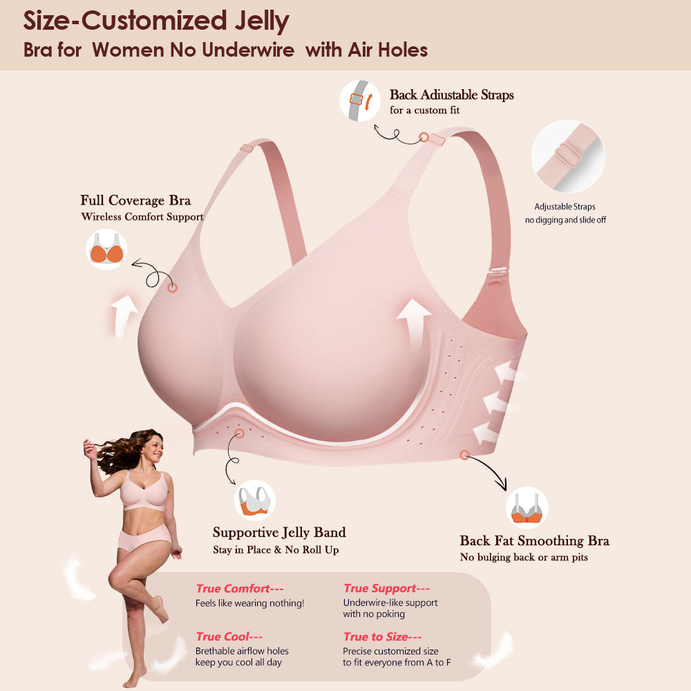 As Fairy Bras for Women Wireless Jelly No Underwire Full Coverage Seamless Comfortable Breathable Bra