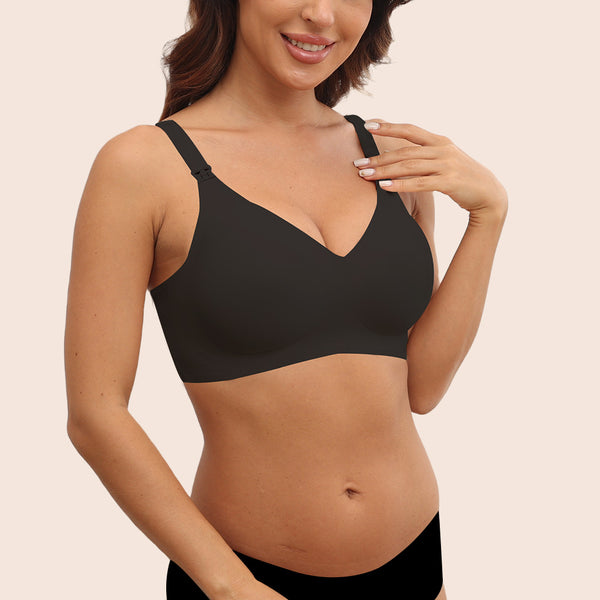 Ultra Soft Deep V-neck Full Cup Seamless Nursing Bra