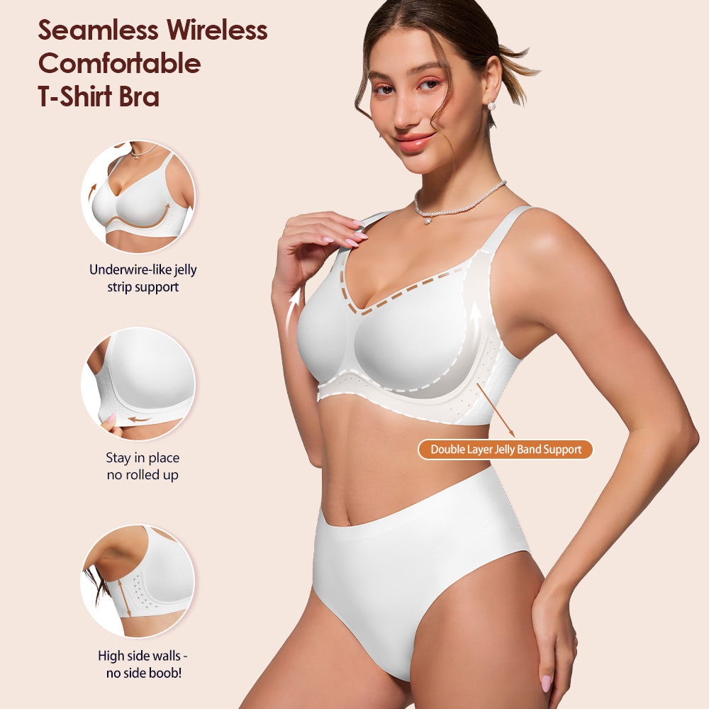 As Fairy Bras for Women Wireless Jelly No Underwire Full Coverage Seamless Comfortable Breathable Bra