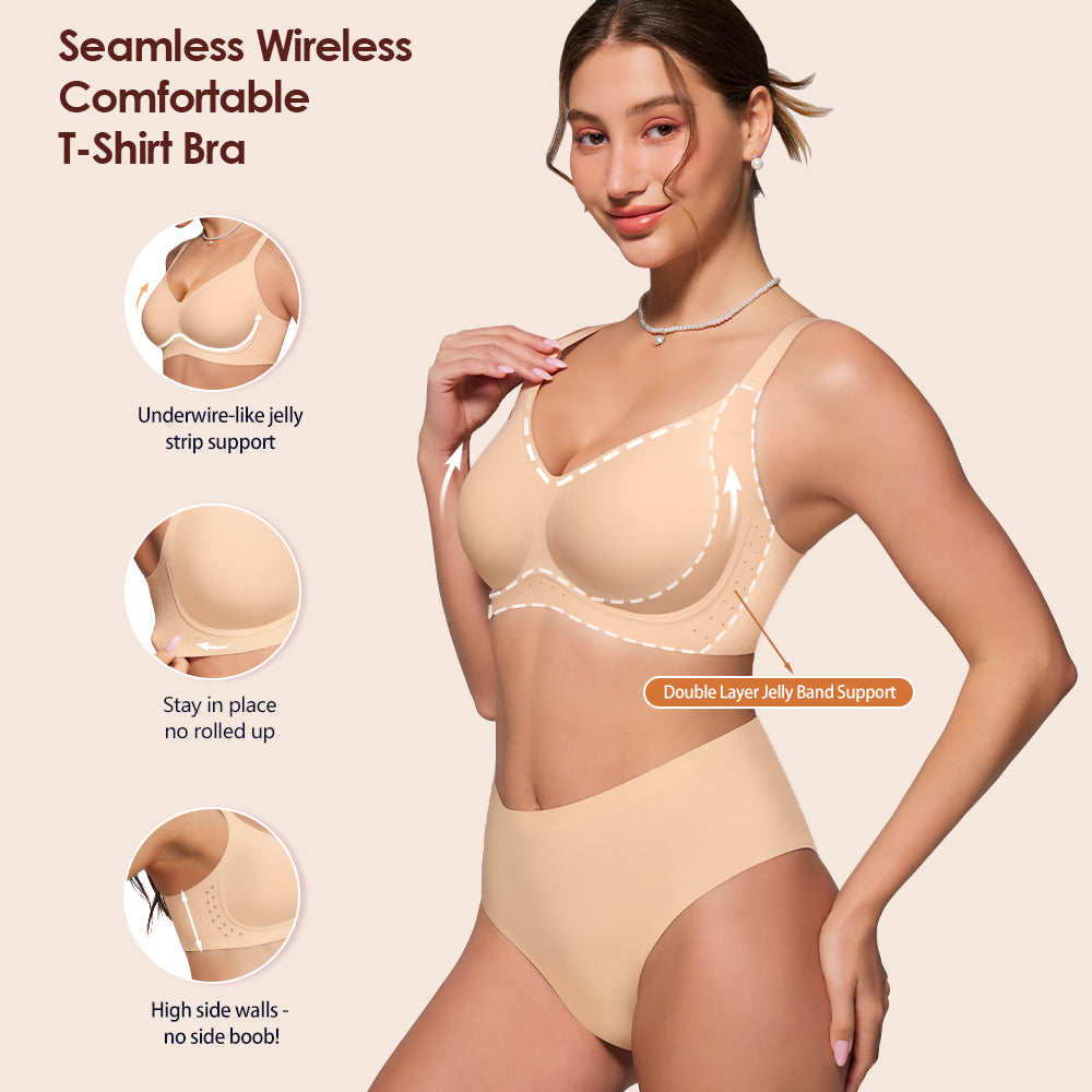 As Fairy Bras for Women Wireless Jelly No Underwire Full Coverage Seamless Comfortable Breathable Bra