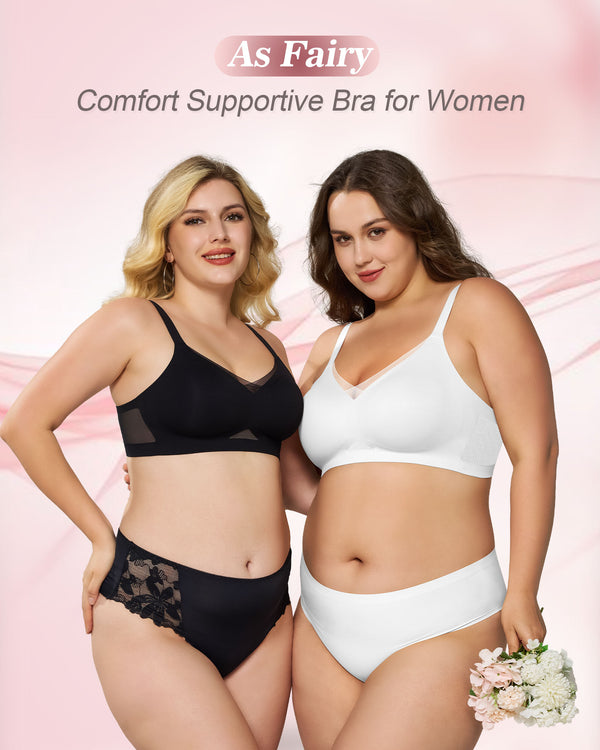 Mesh V Neck Soft Seamless Bras