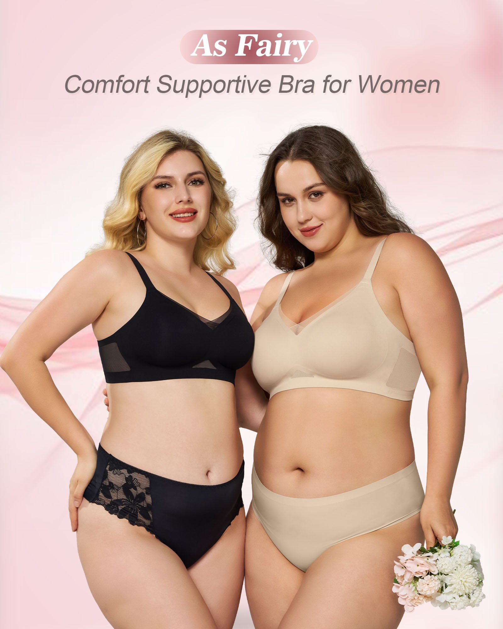 Mesh V Neck Soft Seamless Bras