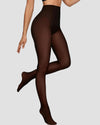 Women Fleece Lined Leggings Sheer Fake Translucent Pantyhose Thermal High Waisted Footed Opaque Tights