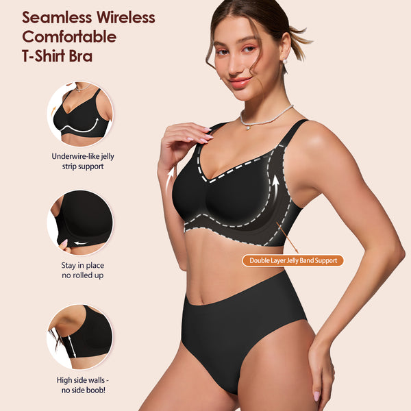 As Fairy Bras for Women Wireless Jelly No Underwire Full Coverage Seamless Comfortable Breathable Bra