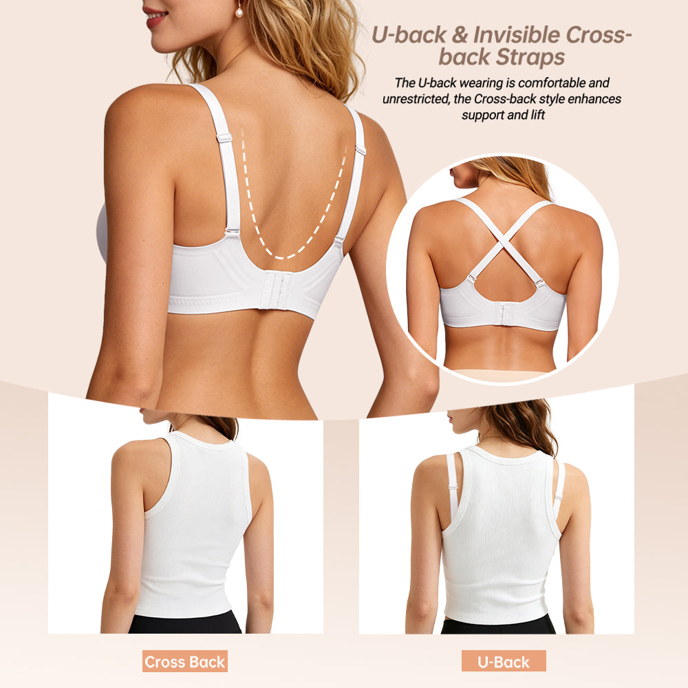 As Fairy Bras for Women Full Coverage Wireless Bra No Underwire Soft Support Comfortable Everyday Wear Seamless T-Shirt Bra