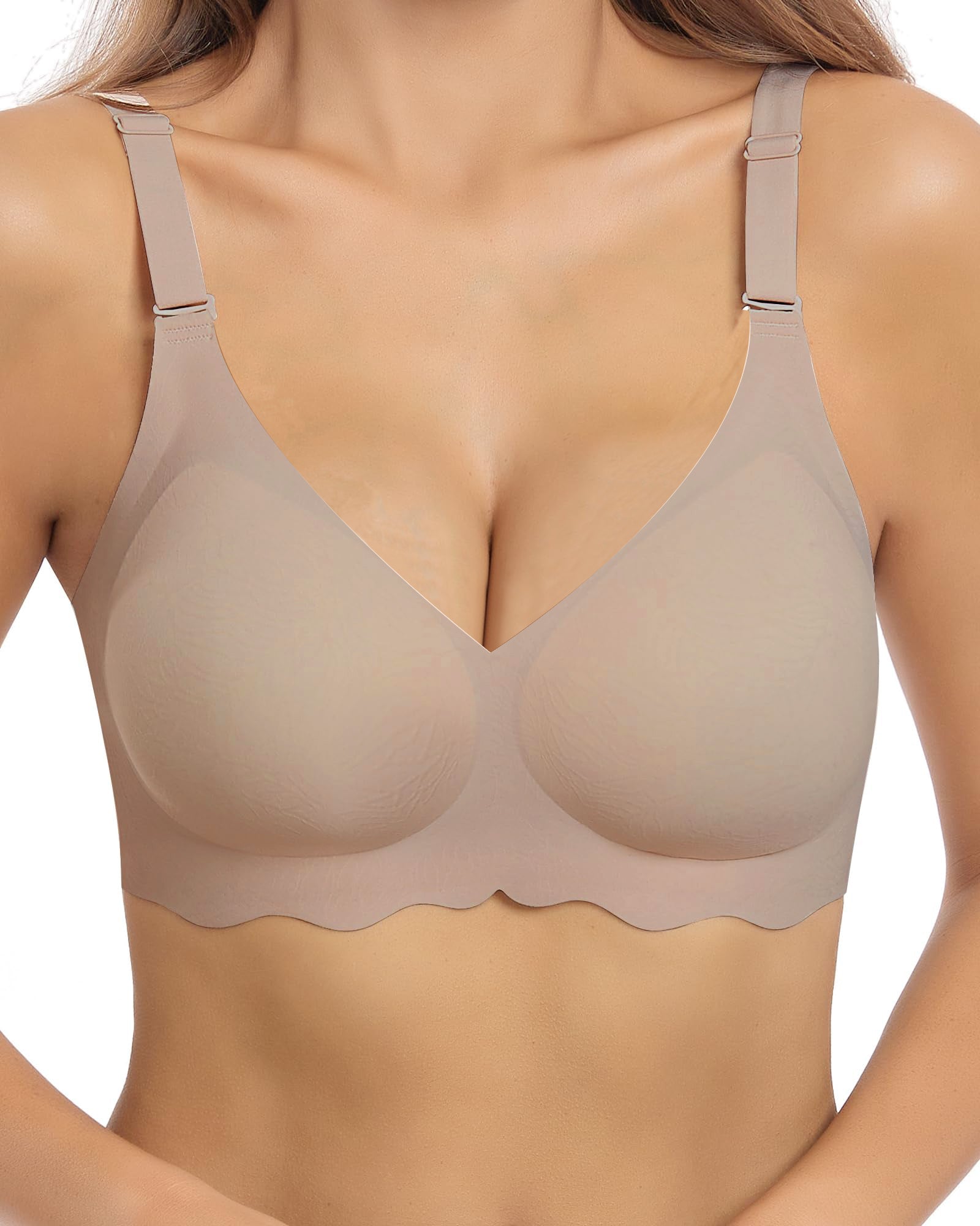 Women's Lace Seamless Push-Up Bra Wireless Soft Full Coverage Bra