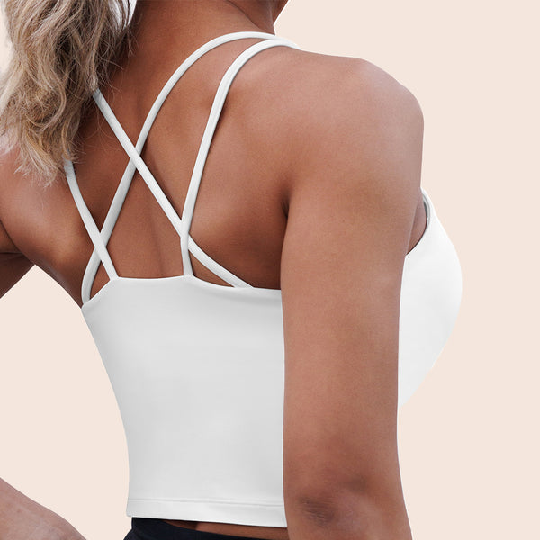 U-neck Crossover Back Sports Bra