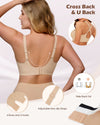 Wireless Push Up Bra - Seamless V-Neck Bralette with Full Coverage Buttery Soft T-Shirt Bra for Women