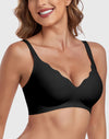 Wireless Deep V Scalloped Push Up Bra