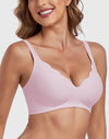 Wireless Deep V Scalloped Push Up Bra