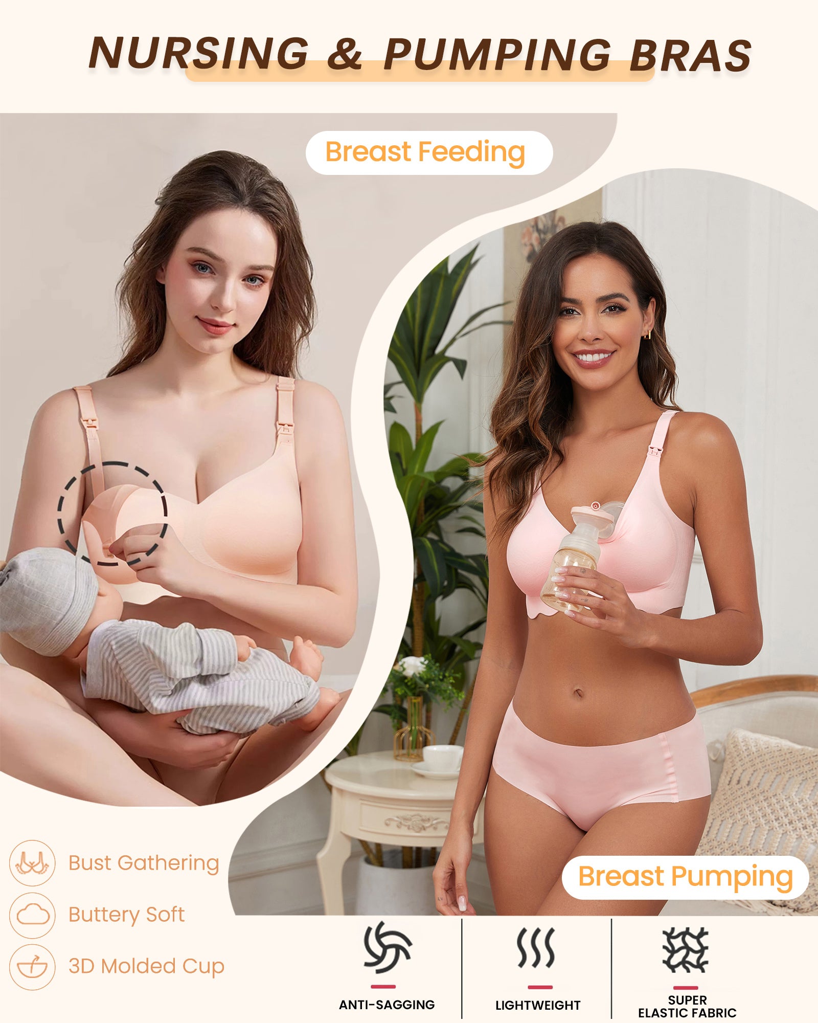 Nursing Bra Wireless Seamless Ultra Comfortable Pregnancy Sleep Bra