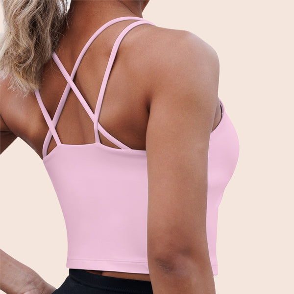 U-neck Crossover Back Sports Bra