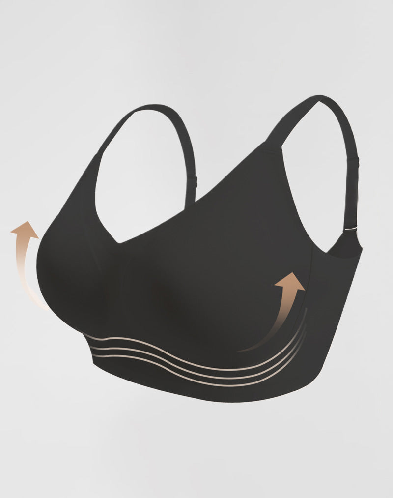 Plus Size V-Neck Seamless Push Up Bra