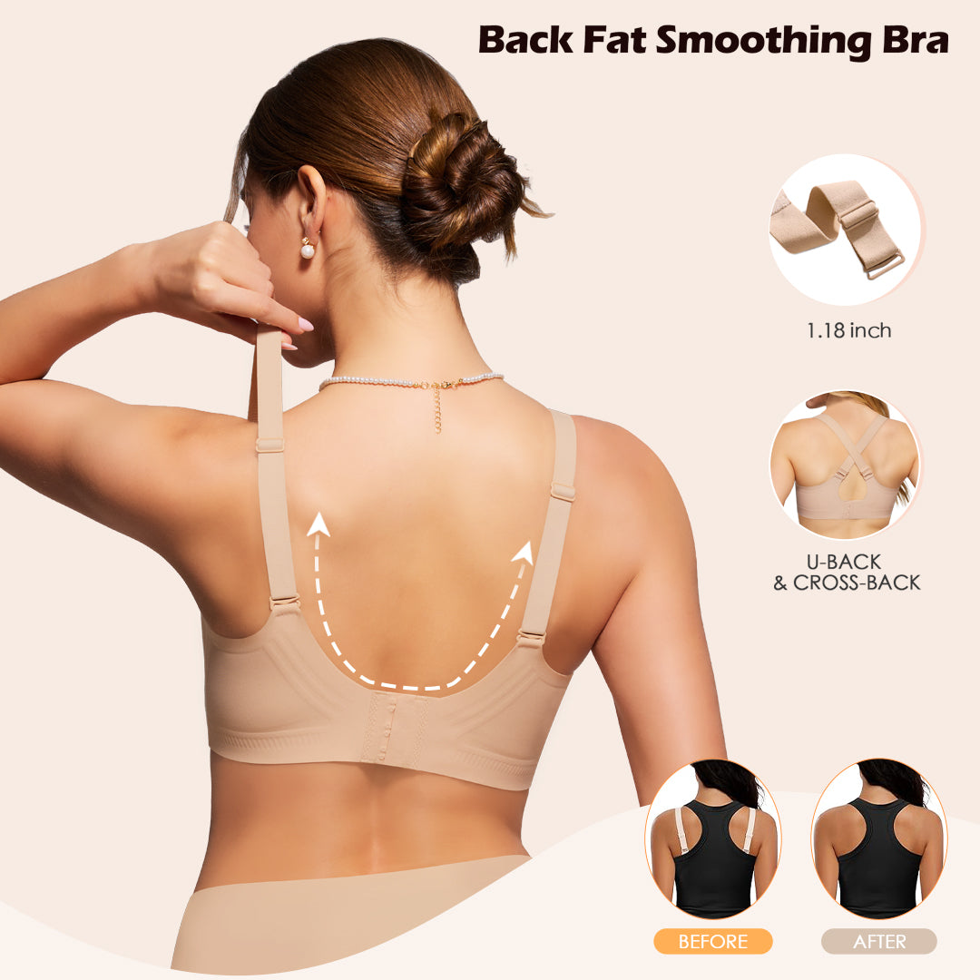 As Fairy Women's No Underwire Push Up Bra - Seamless Full Coverage Everyday Bra for Lift & Comfort