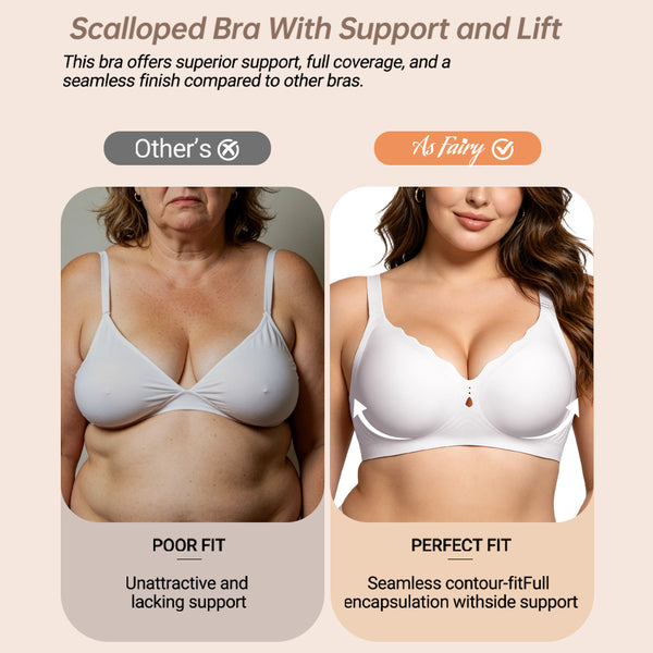 As Fairy Bras for Women Full Coverage Wireless Bra No Underwire Soft Support Comfortable Everyday Wear Seamless T-Shirt Bra