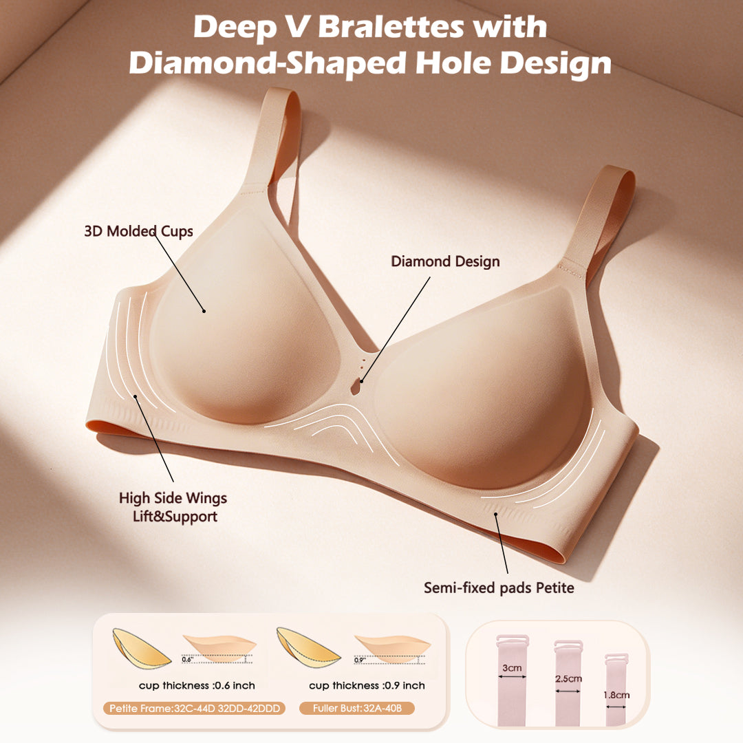 As Fairy Women's No Underwire Push Up Bra - Seamless Full Coverage Everyday Bra for Lift & Comfort