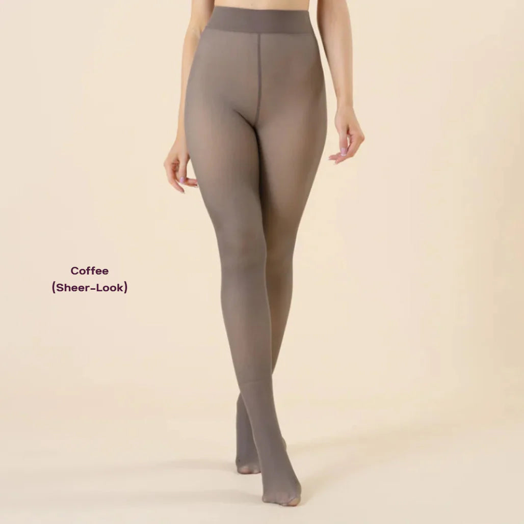Sheer-Look Fleece Tights