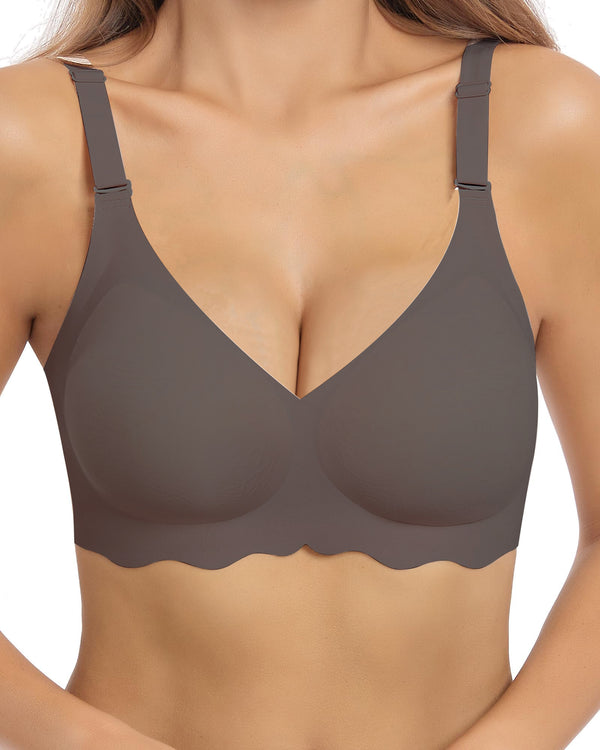 Women's Lace Seamless Push-Up Bra Wireless Soft Full Coverage Bra