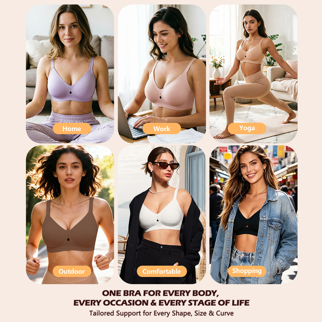 As Fairy Women's No Underwire Push Up Bra - Seamless Full Coverage Everyday Bra for Lift & Comfort