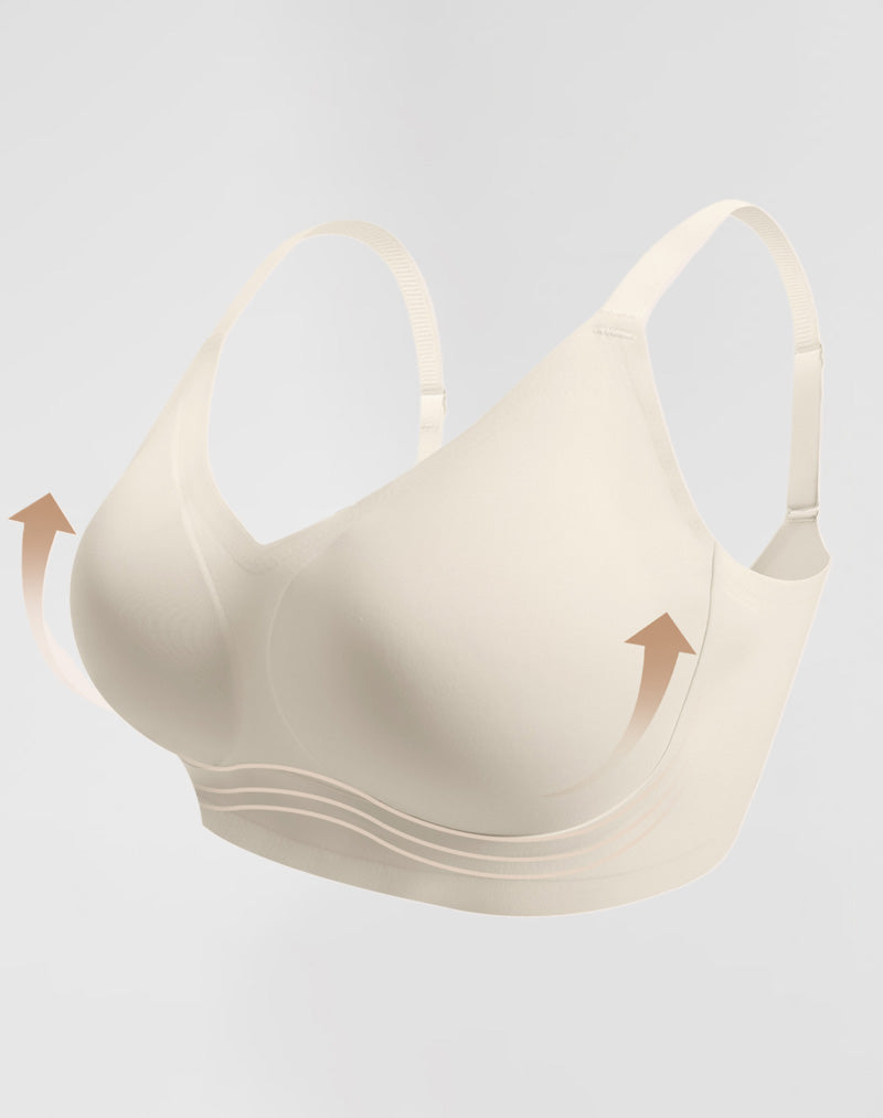 Plus Size V-Neck Seamless Push Up Bra