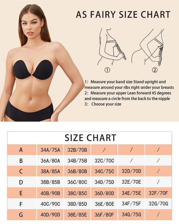 Reusable Washable Strapless Invisible Backless Adhesive Bra